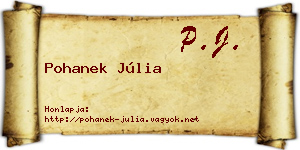 Pohanek Júlia névjegykártya